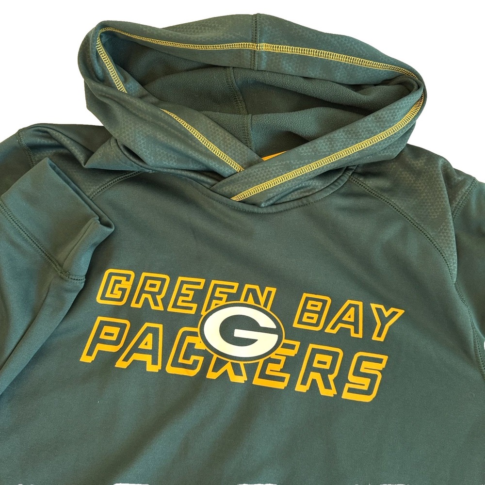 NFL Team Apparel Green Bay Packers Pullover TX3 Warm Hoodie Mens Size Medium